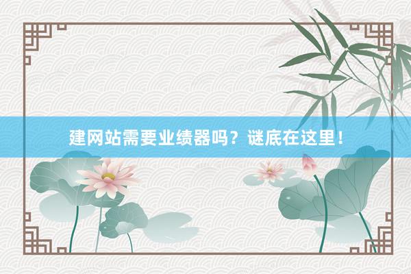 建网站需要业绩器吗？谜底在这里！